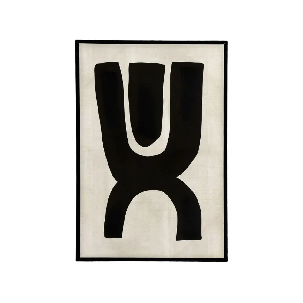 Pomax Tableau / Déco Murale-EQUILIBRO - toile avec cadre - canvas / bois - L 60 x W 4,3 x H 90 cm - noir