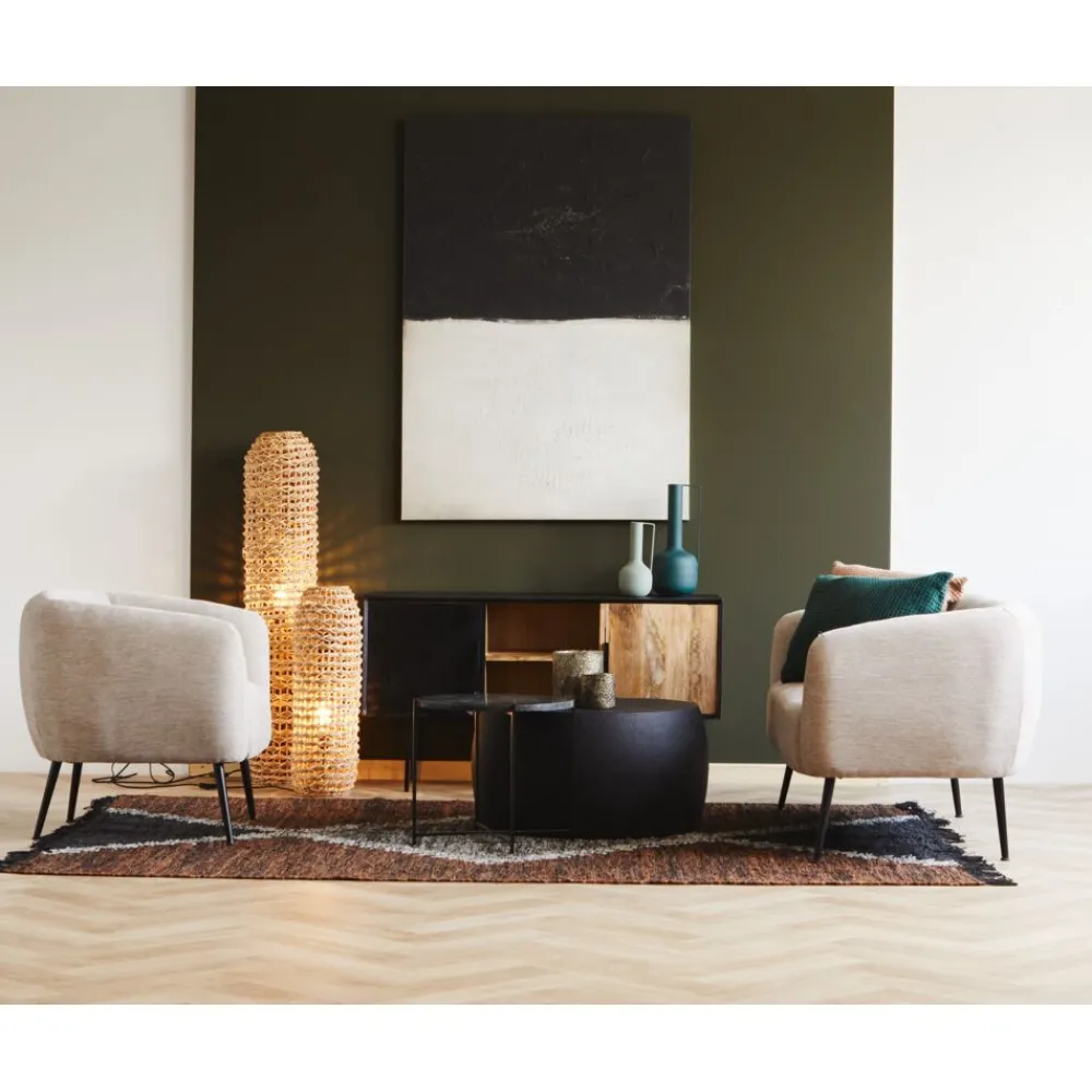 Pomax Tables Basses | Tables-ESTHER - table basse - aluminium - DIA 70 x H 36 cm - noir