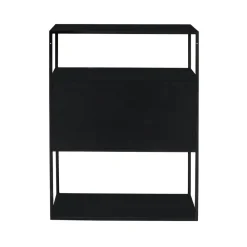 Pomax Étagères-ESZENTIAL - rack 2 portes - métal / bois de sapin - L 60 x W 30 x H 80 cm - noir