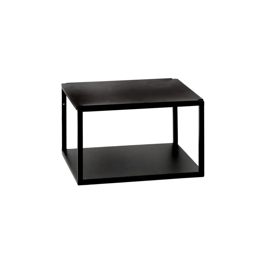 Pomax Étagères Murales | Étagères-ESZENTIAL - étagère - métal - L 34,5 x W 30 x H 21 cm - noir