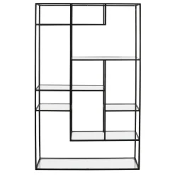 Pomax Étagères-ESZENTIAL - étagère - métal / verre - L 100 x W 30 x H 165 cm - noir