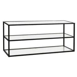 Pomax Étagères Murales | Étagères-ESZENTIAL - étagère - métal / verre - L 120 x W 30 x H 60 cm - noir