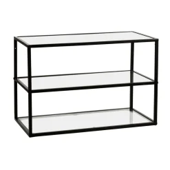 Pomax Étagères Murales | Étagères-ESZENTIAL - étagère - métal / verre - L 60 x W 30 x H 40 cm - noir