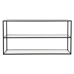 Pomax Étagères Murales | Étagères-ESZENTIAL - étagère - métal / verre - L 120 x W 30 x H 60 cm - noir