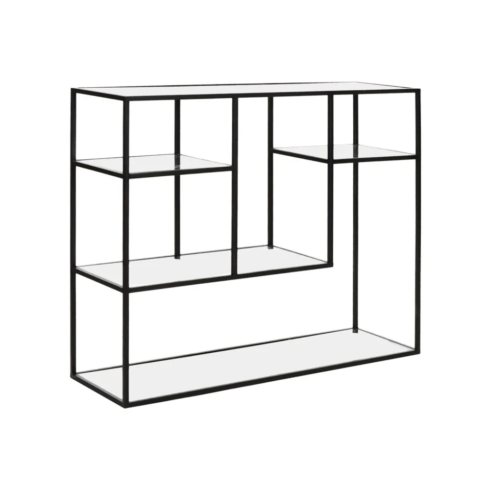 Pomax Étagères-ESZENTIAL - étagère - métal / verre - L 100 x W 30 x H 80 cm - noir