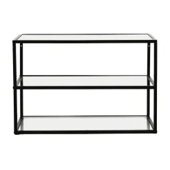 Pomax Étagères Murales | Étagères-ESZENTIAL - étagère - métal / verre - L 60 x W 30 x H 40 cm - noir