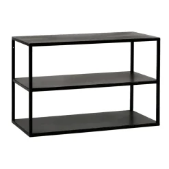 Pomax Étagères Murales | Étagères-ESZENTIAL - étagère/table d'appoint - métal / bois - L 60 x W 30 x H 40 cm - noir
