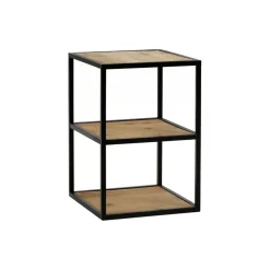 Pomax Étagères Murales | Étagères-ESZENTIAL - étagère/table d'appoint - bois - métal / bois - L 30 x W 30 x H 40 cm - naturel/noir