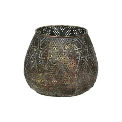 Pomax Photophores / T-lights-FABIAN - photophore - métal / verre - DIA 13 x H 10,5 cm - bronze