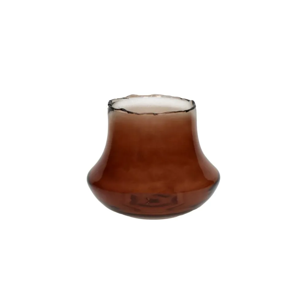 Pomax Vases-FAMIGLIA - vase - verre - DIA 15 x H 12 cm - ambre