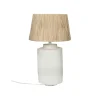 Pomax Lampes De Table-FELISA - lampe de table - papier mâché / métal - DIA 25 x H 42 cm - blanc