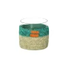 Pomax Photophores / T-lights-FIESTA - photophore - jonc de mer / verre - DIA 10 x H 10 cm - aqua