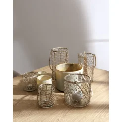 Pomax Bougies-FIRENZE - bougie 1 mèche - cire de paraffine / verre - DIA 8,5 x H 10 cm - beige