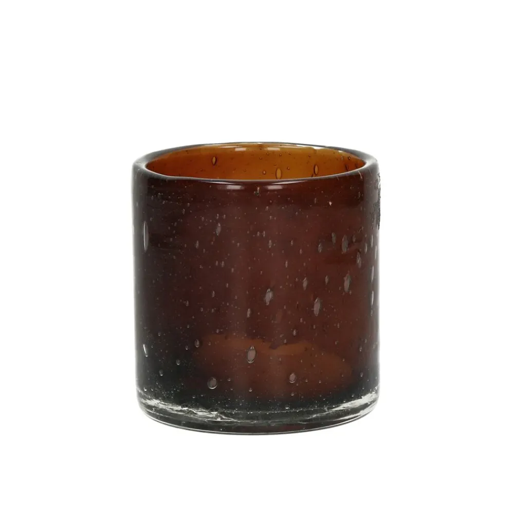 Pomax Photophores / T-lights-FIRENZE - photophore - verre - DIA 8,5 x H 10 cm - rouille