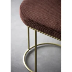 Pomax Bancs-FITZGERALD - banc oval - tissu / métal - L 107 x W 37 x H 43 cm - framboise