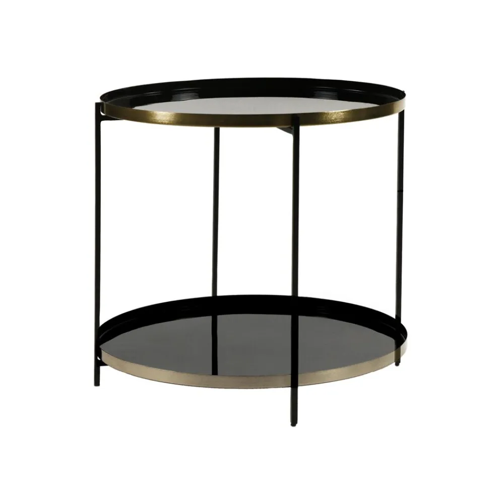 Pomax Concepts Modulaires-FLEX - plateau M - email - métal - DIA 55 x H 2 cm - noir