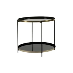 Pomax Concepts Modulaires-FLEX - plateau S- email - métal - DIA 45 x H 2 cm - noir