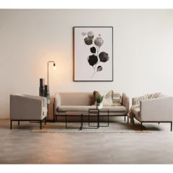 Pomax Tableau / Déco Murale-FLOR - toile avec cadre - canvas / bois - L 100 x W 4,3 x H 140 cm - noir