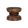 Pomax Chandeliers-FLORENCE - bougeoir - bois de frêne / fer - DIA 13 x H 10 cm - noyer