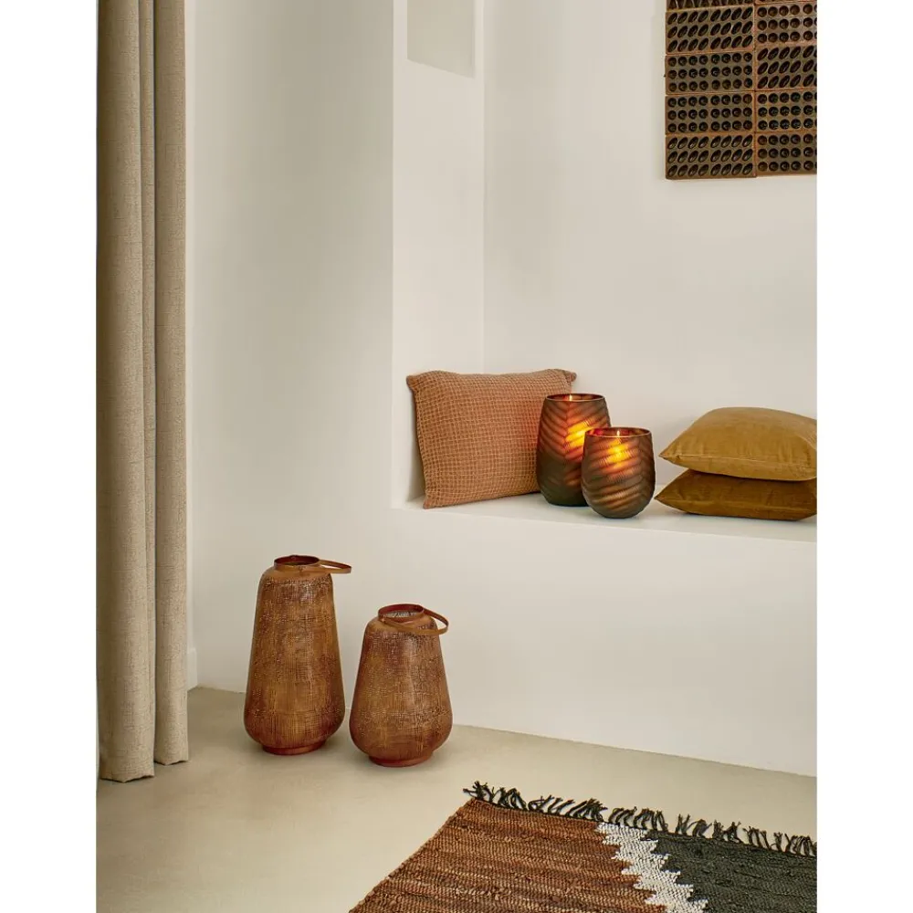 Pomax Vases-FOLLA - vase - verre - DIA 20 x H 22,5 cm - brun