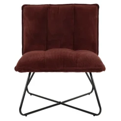 Pomax Canapés-FORREST - chaise relax - tissu / métal - L 66 x W 68 x H 77 cm - vin