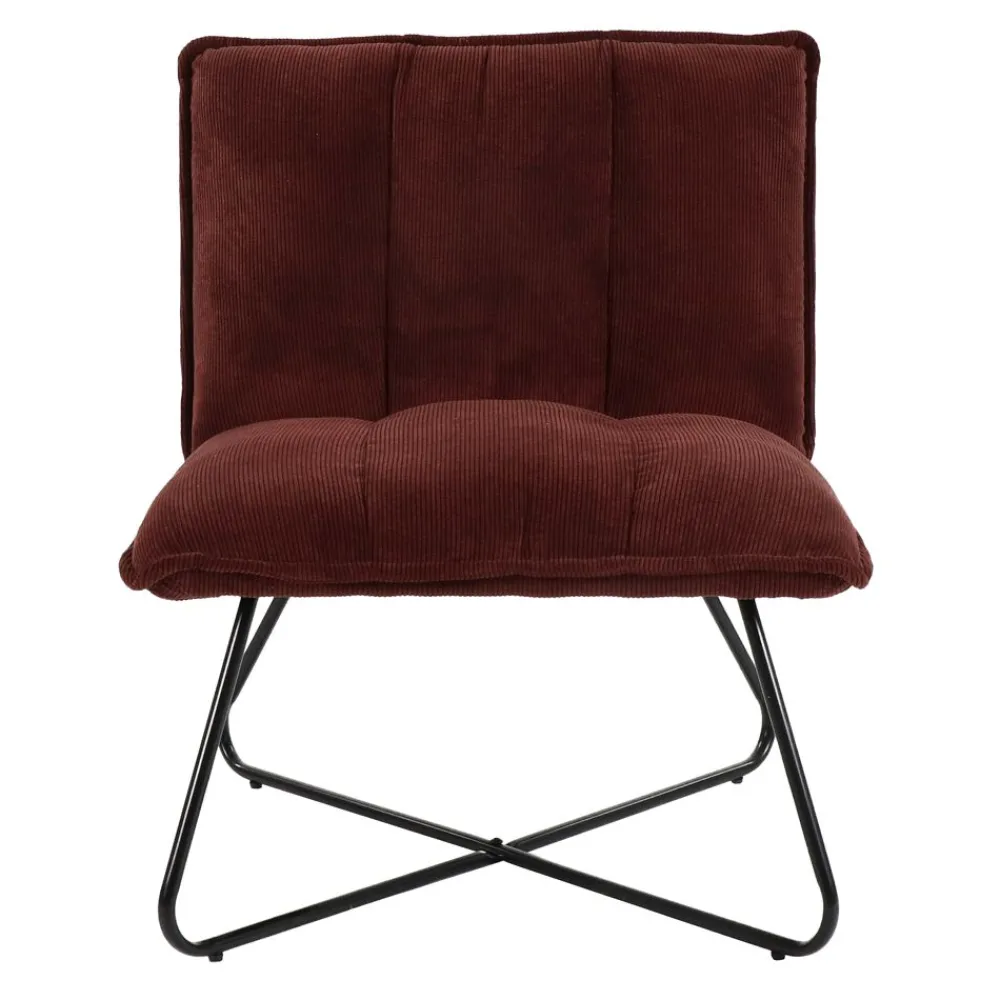 Pomax Canapés-FORREST - chaise relax - tissu / métal - L 66 x W 68 x H 77 cm - vin