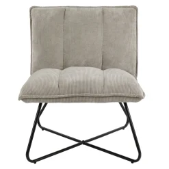 Pomax Canapés-FORREST - chaise relax - tissu / métal - L 66 x W 68 x H 77 cm - gris clair