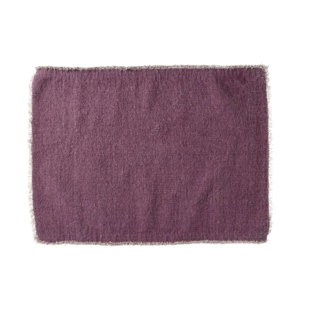 Pomax Linge De Table-FRIVOLE - set de table - coton / . - L 50 x W 35 cm - pourpre