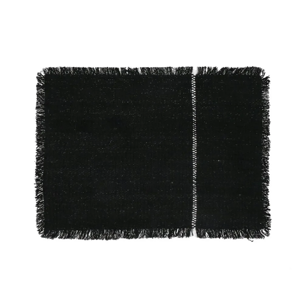 Pomax Linge De Table-FUSE - set de table - coton / viscose - L 48 x W 33 cm - noir