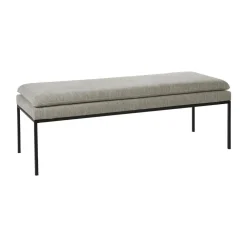 Pomax Bancs-GALLET - banc - polyester / métal - L 122 x W 46 x H 43 cm - gris