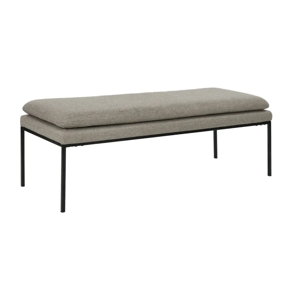 Pomax Bancs-GALLET - banc - polyester / fer - L 122 x W 46 x H 43 cm - taupe