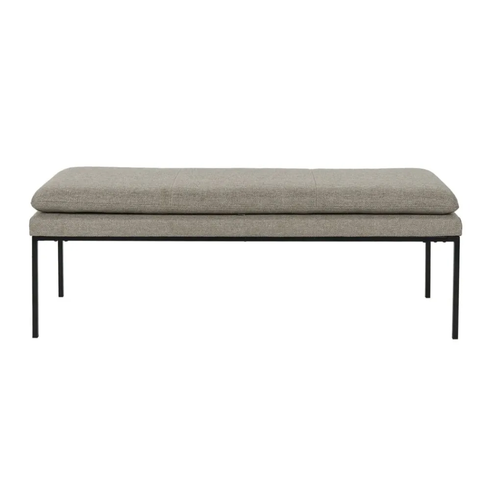 Pomax Bancs-GALLET - banc - polyester / fer - L 122 x W 46 x H 43 cm - taupe