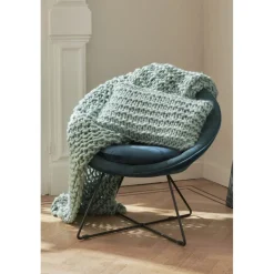 Pomax Canapés-GARBO - chaise relax - velours / métal - L 75 x W 67 x H 73 cm - teal