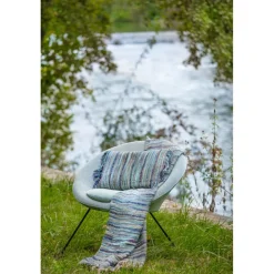 Pomax Canapés-GARBO - chaise relax - velours / métal - L 75 x W 67 x H 73 cm - aqua