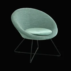 Pomax Canapés-GARBO - chaise relax - velours / métal - L 75 x W 67 x H 73 cm - aqua