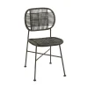 Pomax Chaises-GENEVA - chaise - rotin / métal - L 51,5 x W 43,5 x H 83 cm - noir