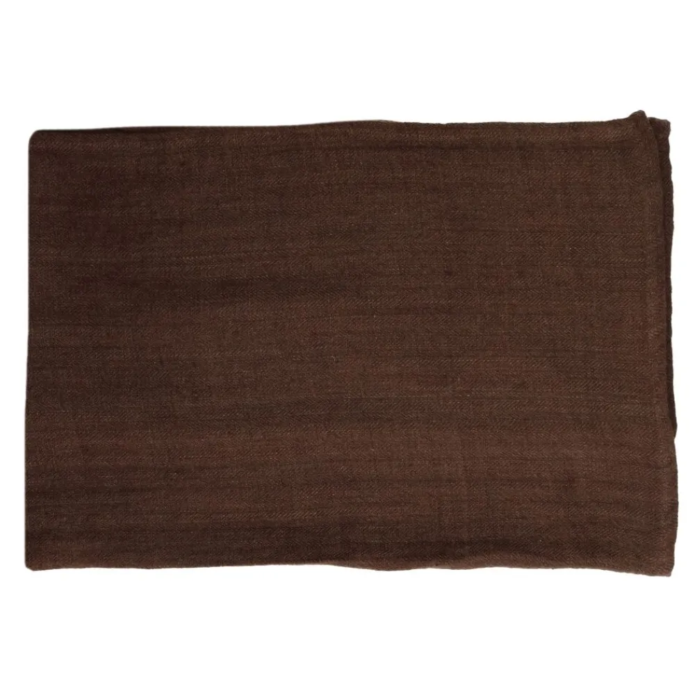 Pomax Linge De Table-GENOVA - nappe - lin délavé - L 350 x W 170 cm - brun
