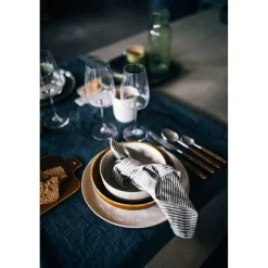 Pomax Linge De Table-GENOVA - set/3 serviettes - lin délavé - L 40 x W 40 cm - brun