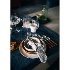 Pomax Linge De Table-GENOVA - set/3 serviettes - lin délavé - L 40 x W 40 cm - brun
