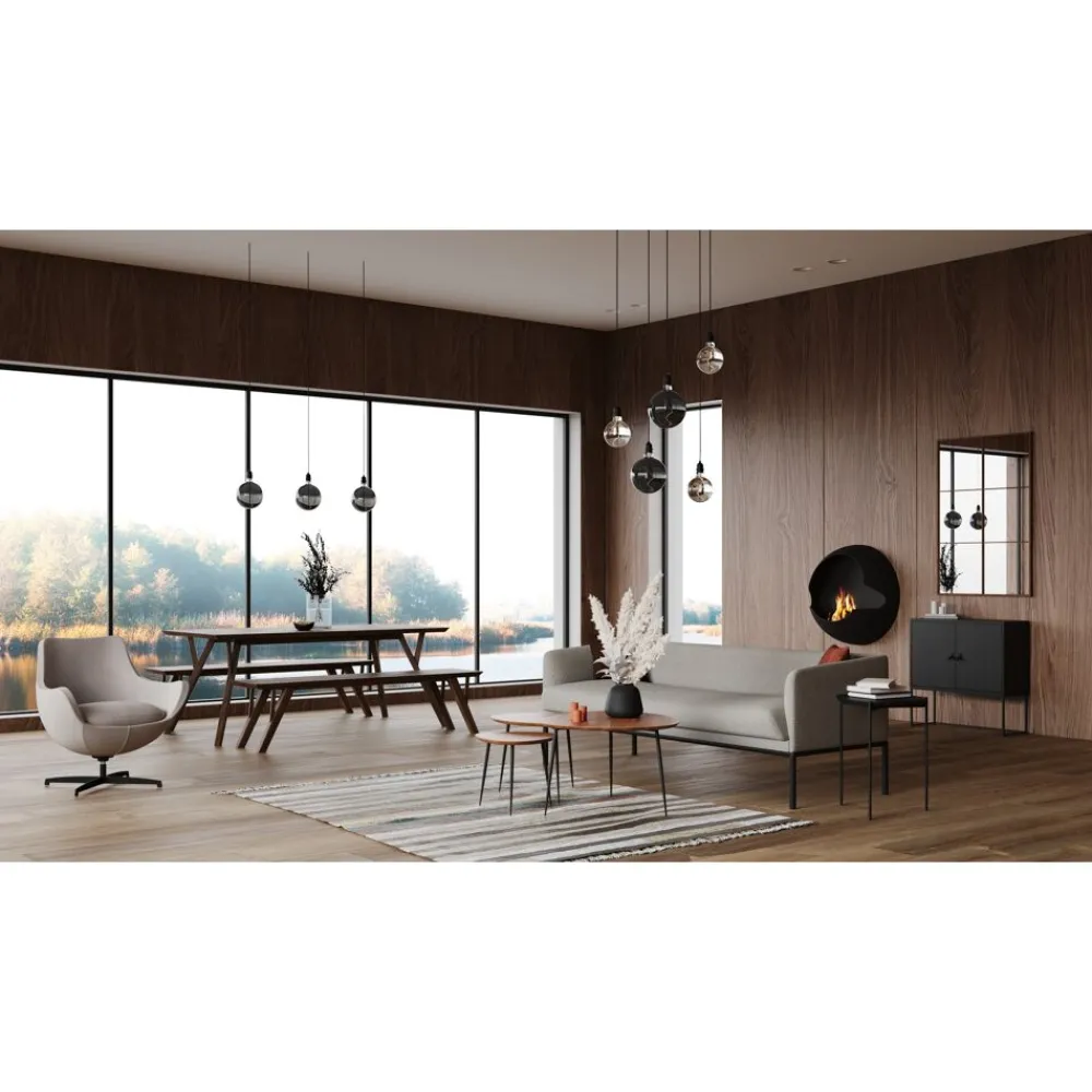Pomax Luminaires Extérieurs-GLOW - lampe d'extérieur - verre / synthétique - DIA 20 cm - fumé