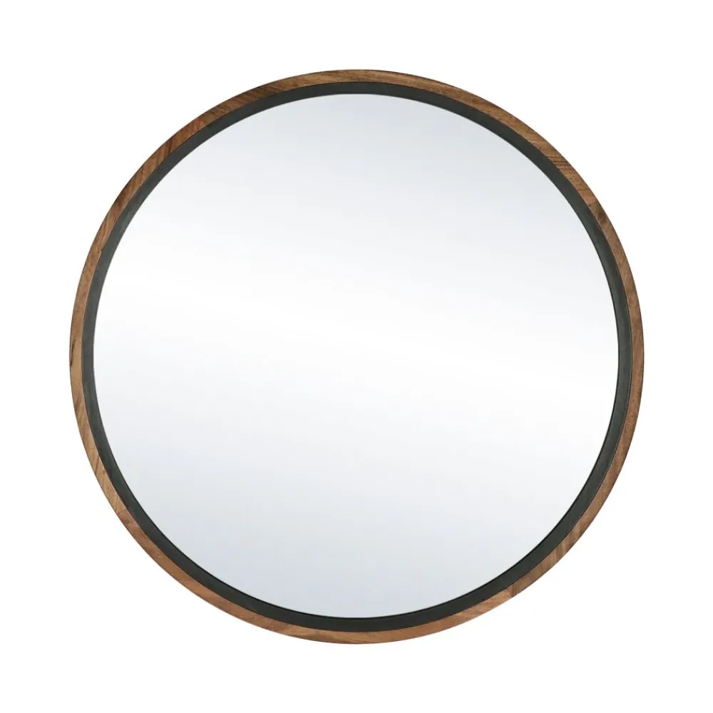 Pomax Miroirs-GRAMM - miroir - bois d'acacia - DIA 90 x W 4,5 cm - naturel/noir