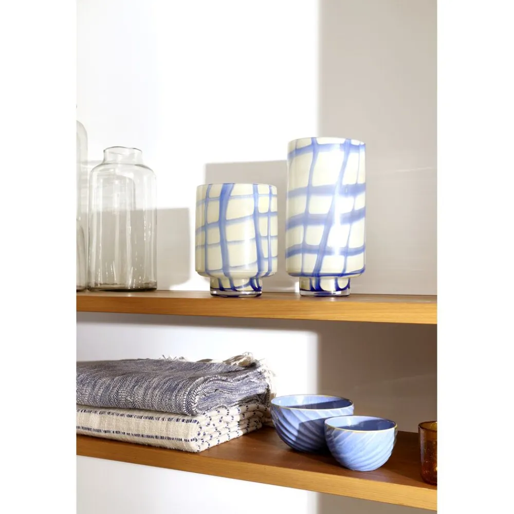Pomax Photophores / T-lights-GRECO - photophore - verre - DIA 15 x H 30 cm - bleu