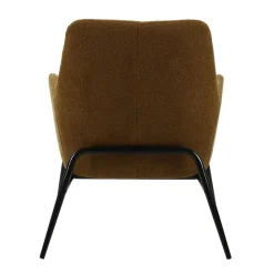 Pomax Canapés-HAILEY - chaise relax - tissu / métal - L 66 x W 75 x H 77 cm - ambre foncé