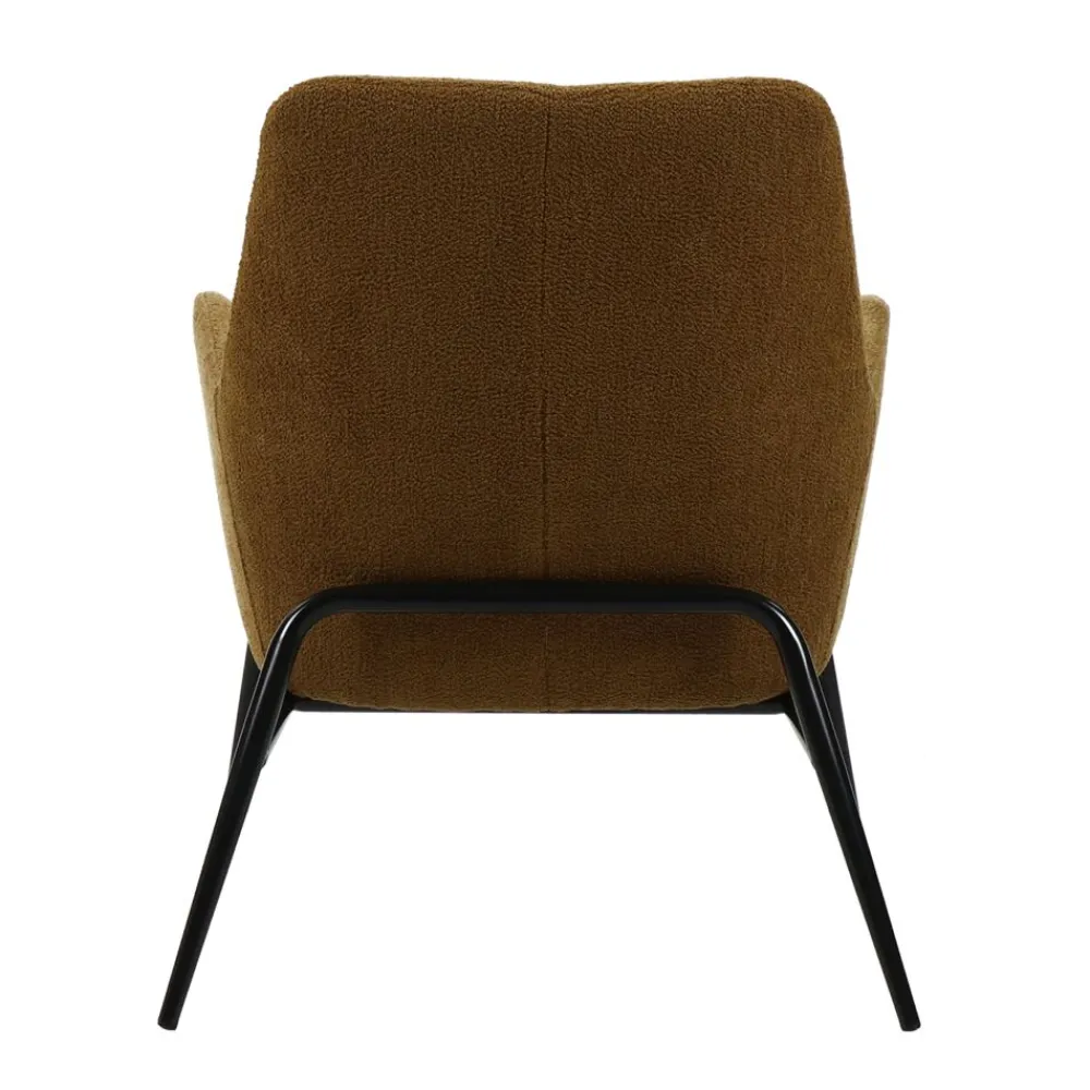 Pomax Canapés-HAILEY - chaise relax - tissu / métal - L 66 x W 75 x H 77 cm - ambre foncé