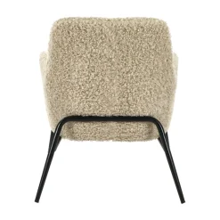 Pomax Canapés-HAILEY - chaise relax - tissu / fer - L 66 x W 75 x H 77 cm - beige