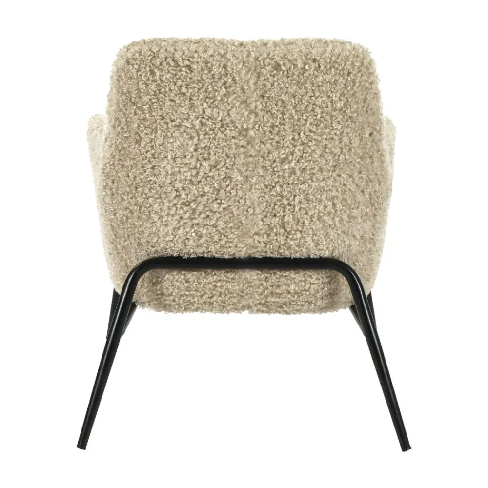 Pomax Canapés-HAILEY - chaise relax - tissu / fer - L 66 x W 75 x H 77 cm - beige