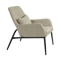 Pomax Canapés-HAILEY - fauteuil - tissu / métal - L 66 x W 75 x H 77 cm - beige