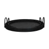 Pomax Plateaux-HAMADAS - set/2 plateaux - rotin / papier - DIA 39/45 x H 2,7/3,5 cm - noir