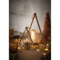 Pomax Chandeliers-HOLD ME - set/3 porte-bougies - métal - L 17/22/28 x W 7/9/11 x H 20/31/44 cm - or