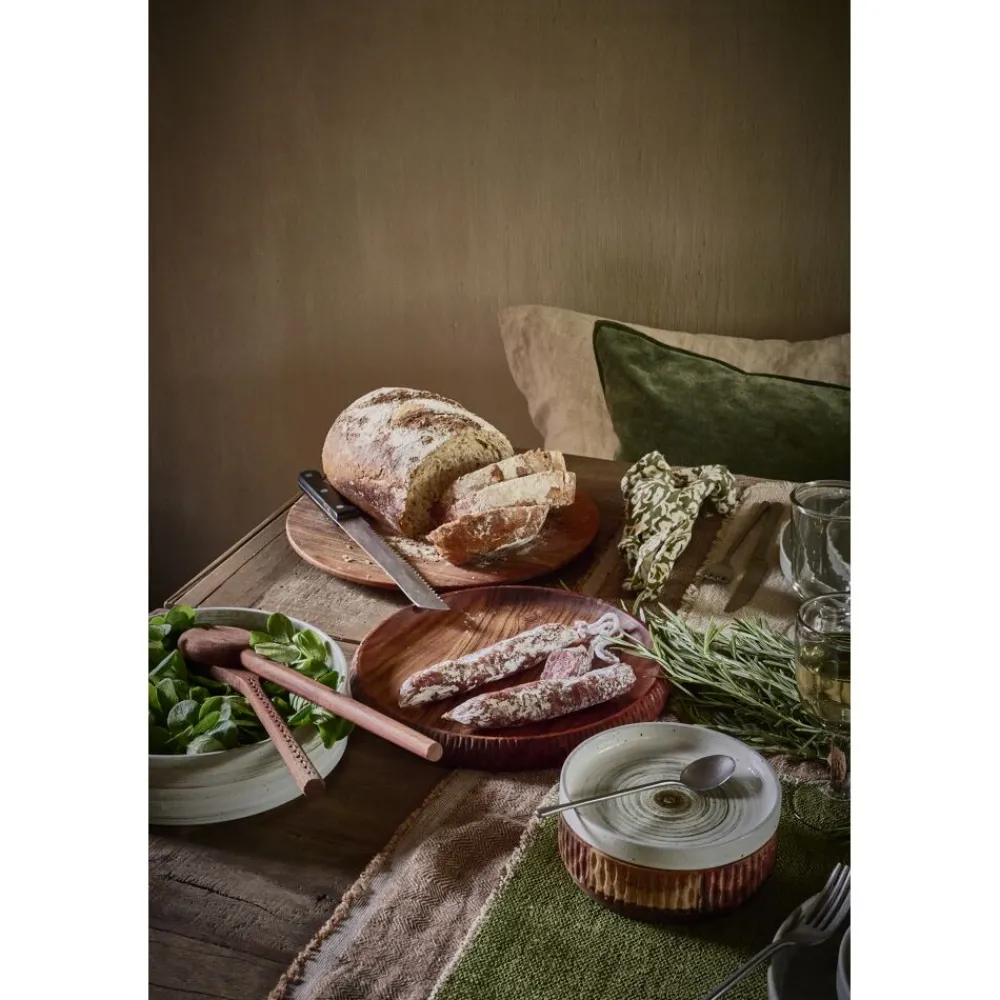 Pomax Saladiers / Plats À Servir-HOMMAGE - assiette - bois d'acacia - DIA 30 x H 2 cm - noyer